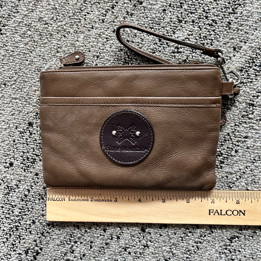 Vintage Stone Mountain Patchwork Leather Wristlet… - image 3